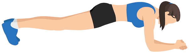 A person holding a forearm plank